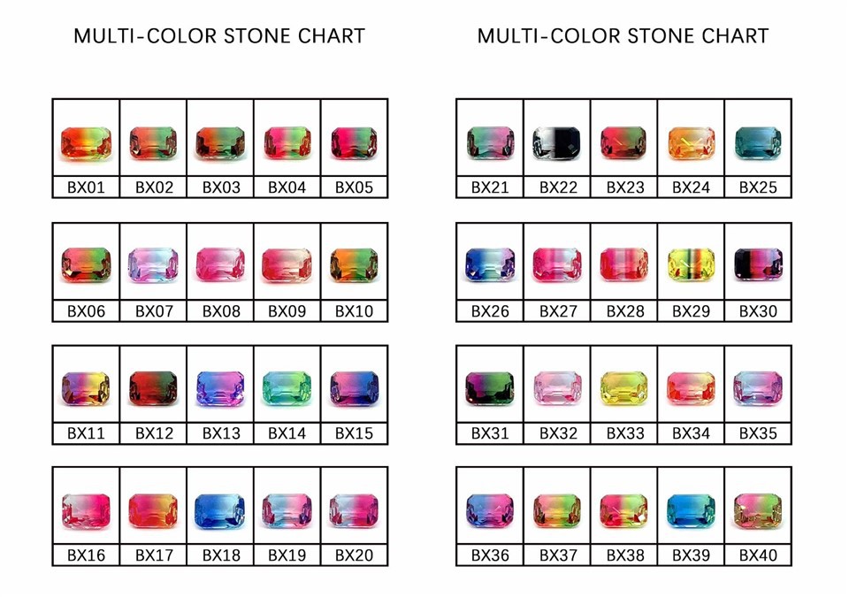 Synthetic Octogon Cut Fusion Stone BX19 Color suppliers